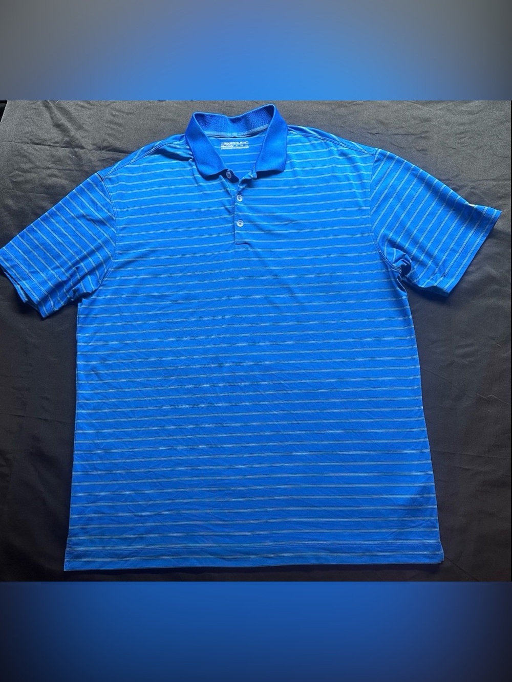 #D-8 Nike Golf Blue Striped Polo Shirt Size XL